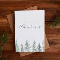 Weihnachtskarte | Weihnachtspost | Weihnachtsgruß | Winterlandschaft | aus Naturpapier | DIN A6 | Kuvert | Grußkarten Bild 1