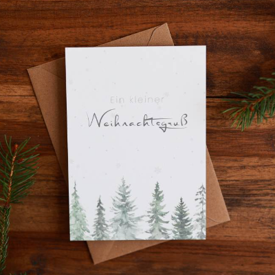 Weihnachtskarte | Weihnachtspost | Weihnachtsgruß | Winterlandschaft | aus Naturpapier | DIN A6 | Kuvert | Grußkarten 