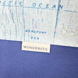 Turnbeutel Weltkarte metallic blau in 2 Größen Bild 2