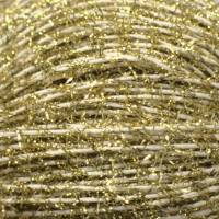 Finnisches Papiergarn - Fluffy Glitter weiß-gold - normal, Stärke 0,8 Bild 2