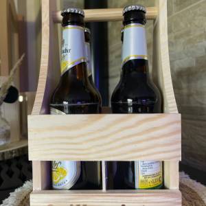 Männerhandtasche Bierträger Holz Männertag Vatertag Geschenkidee personalisiert Bild 4