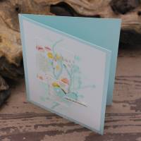 Handgefertigte Geburtstagskarte, Glückwunschkarte mit zarten Zweigen Bild 4