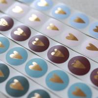 Aufkleber Herz mit Goldeffekt | runde Sticker | Geschenkaufkleber | Verpacken von Bestellungen | selbstklebend | 35mm Bild 5