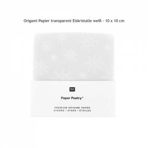 Origamipapier transparent Schneeflocken weiß 10x10cm Bild 2