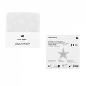 Origamipapier transparent Schneeflocken weiß 10x10cm Bild 4