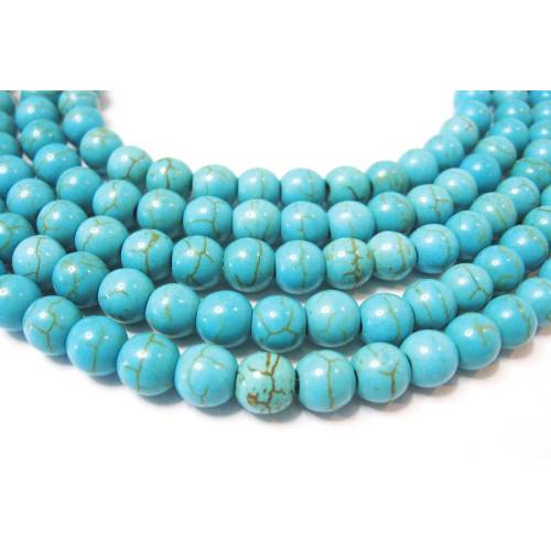 10 mm Türkis Blau Edelstein Strang, Kettenstrang Perlen für Schmuck basteln