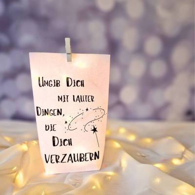 Lichtertüte mit Spruch / Mitbringsel / Wohn Accessoires Dekoration / Geschenkidee unter 10€