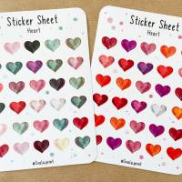Sticker Herz | Heart | Aufkleber Bulletjournal | Journal Sticker | Love | Watercolor Heart Bild 1