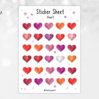 Sticker Herz | Heart | Aufkleber Bulletjournal | Journal Sticker | Love | Watercolor Heart Bild 2