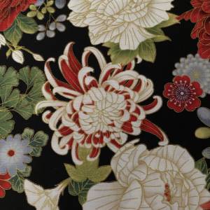 Kyoto Garden von Chong-A Hwang für Timeless Treasures / Asian Florals/ metallic Effekt / 0,5 m Patchworkstoff / Baumwoll Bild 3