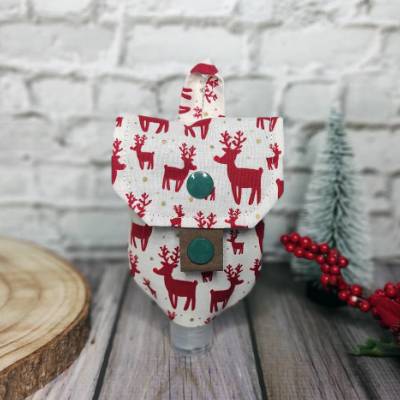 X-Mas Desinfektionsmittel / Handgel - Tasche RUDOLF REINDEER - verstellbar & praktisch