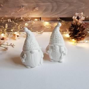 Weihnachts Beton Raysin Deko Winter Zwerge Gnome Wichtel Mädel & Bub Skifreunde Bild 1