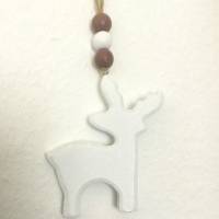 Dekohänger Elch für Weihnachten aus Holz in weiß von Hobbyhaus Bild 10