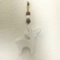 Dekohänger Elch für Weihnachten aus Holz in weiß von Hobbyhaus Bild 6