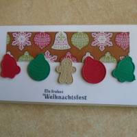 Gutschein Weihnachtsverpackung Glocken Kugeln  Ticket Geldgeschenk  Weihnachten Konzertkarte Rot Verpackung Bild 1