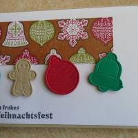 Gutschein Weihnachtsverpackung Glocken Kugeln  Ticket Geldgeschenk  Weihnachten Konzertkarte Rot Verpackung Bild 3