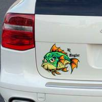 Fisch Aufkleber/Wandtattoo -Cartoon-Angeln-Fishing-Sticker-Embleme-Autoaufkleber UV-Beständig von Werra-Print Bild 2