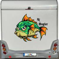 Fisch Aufkleber/Wandtattoo -Cartoon-Angeln-Fishing-Sticker-Embleme-Autoaufkleber UV-Beständig von Werra-Print Bild 4