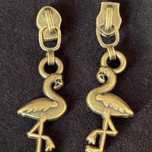 Zipper Flamingo, schmal, bronze / Schieber für schmale Reißverschlüsse mit Kunststoffraupe / Anhänger / Puller Bild 2