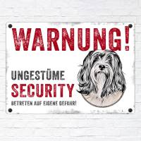 Hundeschild UNGESTÜME SECURITY (Tibet Terrier), wetterbeständiges Warnschild Bild 2
