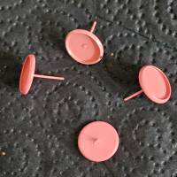 Pinkfarbige Ohrstecker, Rohlinge für 12 mm Cabochons,  10 Stück Bild 1