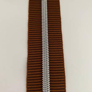 Reißverschluss „Silver Stripes“, breit, hellbraun-dunkelbraun, 6,5 mm Spiralraupe Bild 2