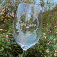 Weinglas mit Gravur | personalisiertes Weinglas zur Hochzeit | gravierte Weingläser zum Verschenken | Firmenlogo Bild 5