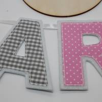 Buchstaben Girlande Name rosa grau groß / Namenskette / Kinderzimmerdeko / Wanddeko / Türdeko Bild 5