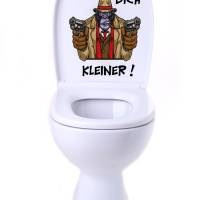 WC-Toiletten Aufkleber Setz dich Kleiner Tür-Bad-Toilette-Cartoon Aufkleber-Wunschtext-Personalisierbar Bild 3