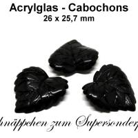 Acrylglas Cabochons - schwarz - ca. 26x25,7mm Bild 1