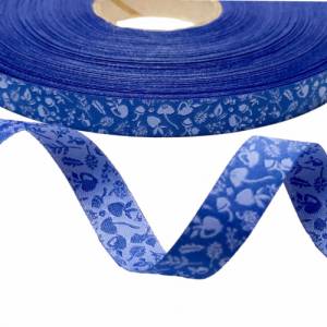 Webband - Forest Mini-Sweets - 1 m - 1,50 Eur/m - blau - beidseitig verwendbar - Lila-Lotta Design - farbenmix - 12 mm - Bild 3