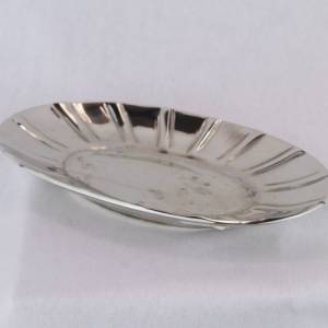 Flacher Metall-Leuchter aus Messing, glänzend, oval, für ovale Kerzen mit einer Breite von 90 mm Bild 2