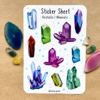 Sticker Mineralien | Edelsteine | Aufkleber Bulletjournal | Journal Sticker | Kristalle Bild 1