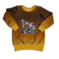 Sweatshirt gr. 98/104 mit weihnachtlichem Bagger handmade Bild 1