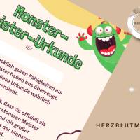 Urkunde Monster | Monsterparty | Monster Urkunden A4 | Urkunden ausdrucken | Kindergeburtstag | Mitgebsel Kinder Bild 4