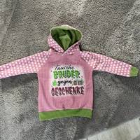 Handmade Hoodie Pullover mit Kapuze Größe 104 - Tausche Bruder Unikat Bild 6