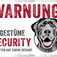 Hundeschild UNGESTÜME SECURITY (Labrador), wetterbeständiges Warnschild Bild 1