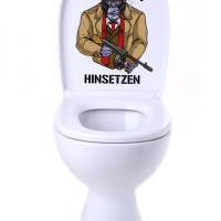WC-Toiletten Aufkleber Gentelmann Tür-Bad-Toilette-Cartoon Aufkleber-Wunschtext-Personalisierbar Bild 3