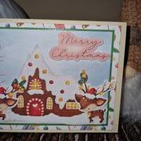 Weihnachtskarte / kleine Rentiere / Weihnachtshaus / festliche Grusskarte / kreative Weihnachtsgeschenke / Rentier Bild 4