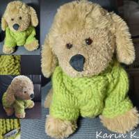 Pullover für kleine Hunde Lind Limonengrün gestrickt Wolle LEI Lana Grossa Rückenlänge 28 cm Bild 7