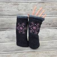 Handstulpen Armstulpen Marktfrauenhandschuhe Handschuhe bestickt Wolle Bild 1