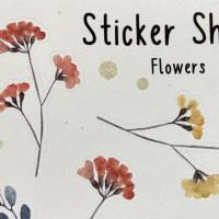 Blumen Blüten Boho | Aufkleber Bulletjournal | Journal Sticker | Flowers | Trockenblumen Bild 4