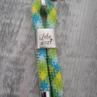 Besonderer Schlüsselanhänger "Lebe JETZT" aus Segelseil in deiner Wunschfarbe Bild 2