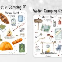 Sticker Camping | Aufkleber Bulletjournal | Journal Sticker | Watercolor Bild 2