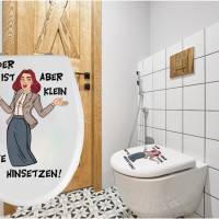WC-Toiletten Aufkleber Der ist aber Klein Tür-Bad-Toilette-Cartoon Aufkleber-Wunschtext-Personalisierbar Bild 3