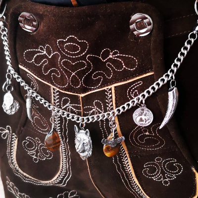 Herren-Charivari aus Edelstahl, Trachtenschmuck, 1- reihig, Max