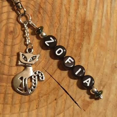 Personalisierbarer Schlüsselanhänger Katze – Mit Namen – Geschenk zur Einschulung, Kindergarten, Geburtstag