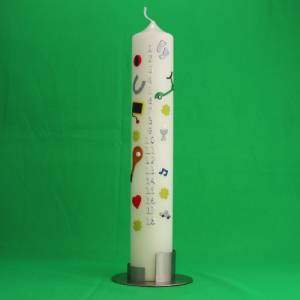 Flacher Metall-Leuchter aus Messing, matt vernickelt (silber), für Kerzen mit einem Durchmesser von 50 mm geeignet Bild 7