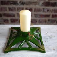 alter Baumständer Kerzenhalter Vintage Deko grün gold B Bild 1