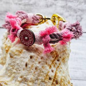 Verspieltes Baumwolltau-Armband in Rosa- und Pinktönen Bild 4